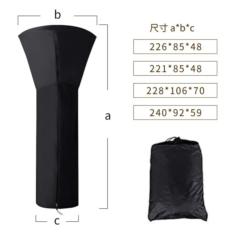 210D Oxford Cloth Waterproof Air Heater Cover Fan-shaped Heater Cover Black Umbrella Shaped Garden Courtyard Dust Patio Cover 2