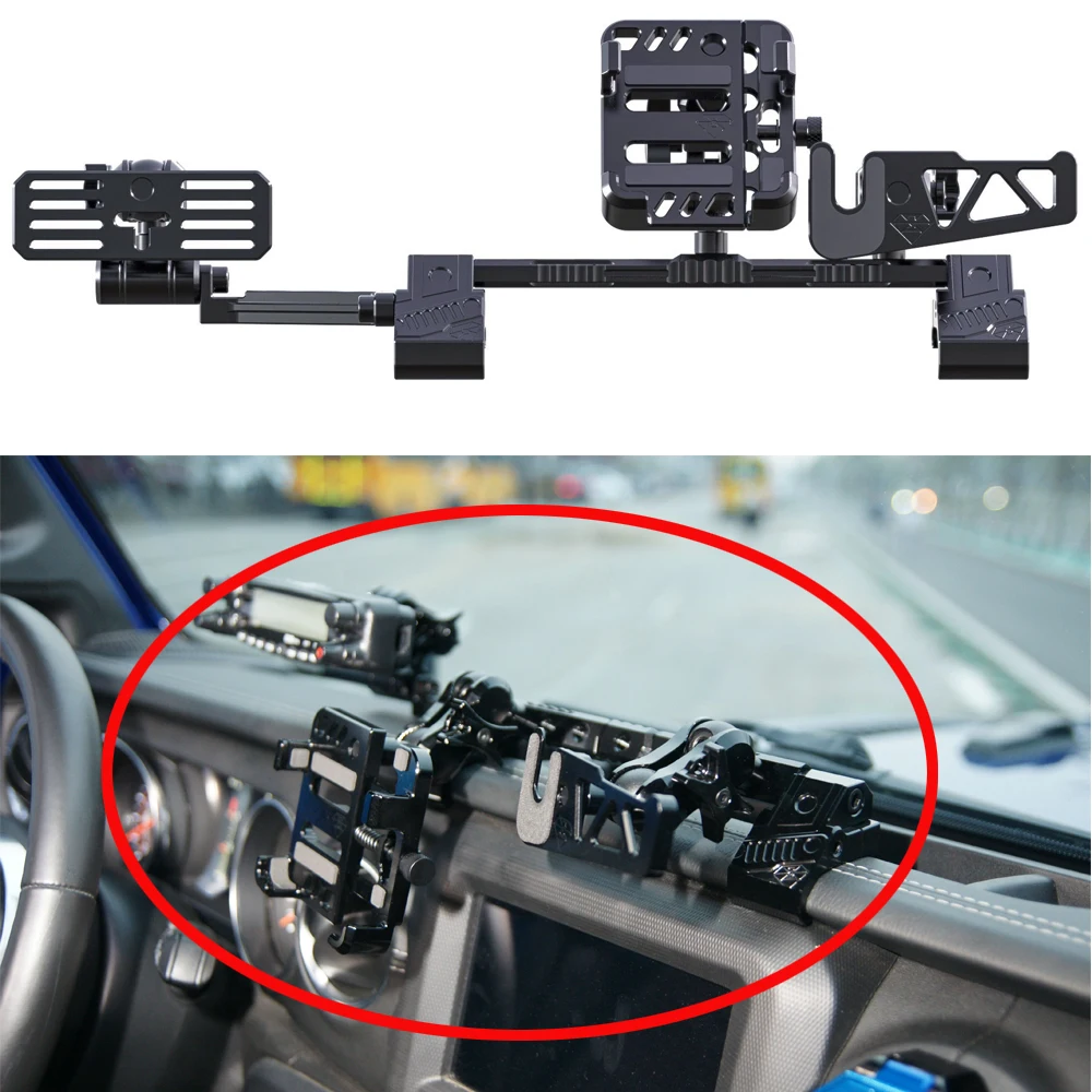 

Car Center Console Phone Holder Bracket Aluminum Alloy for Jeep Wrangler JL 2018-2020 JL1198-2 LantSun