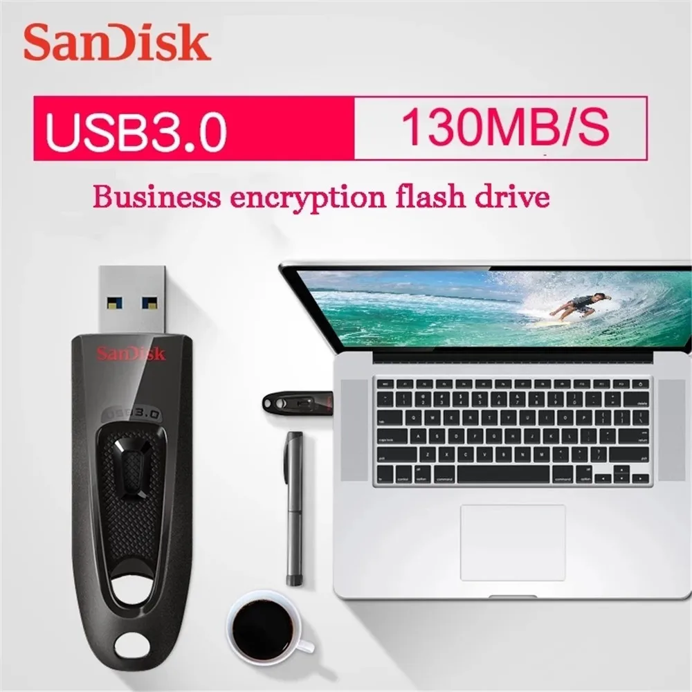 SanDisk 256 Go Ultra, Clé USB, USB 3.0, jusqu'à 130 Mo/s : :  Informatique