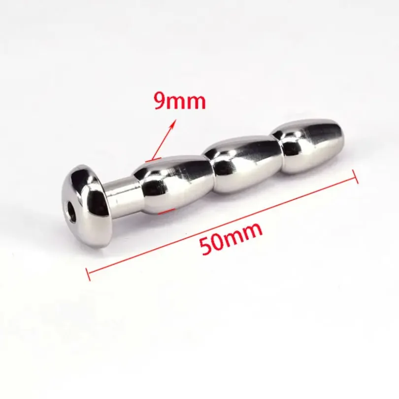 Sex Fetish Stainless steel Hollow Urethral Sounding Dilators Penis Plug With Glans Rings Catheters medical themed toy for Men