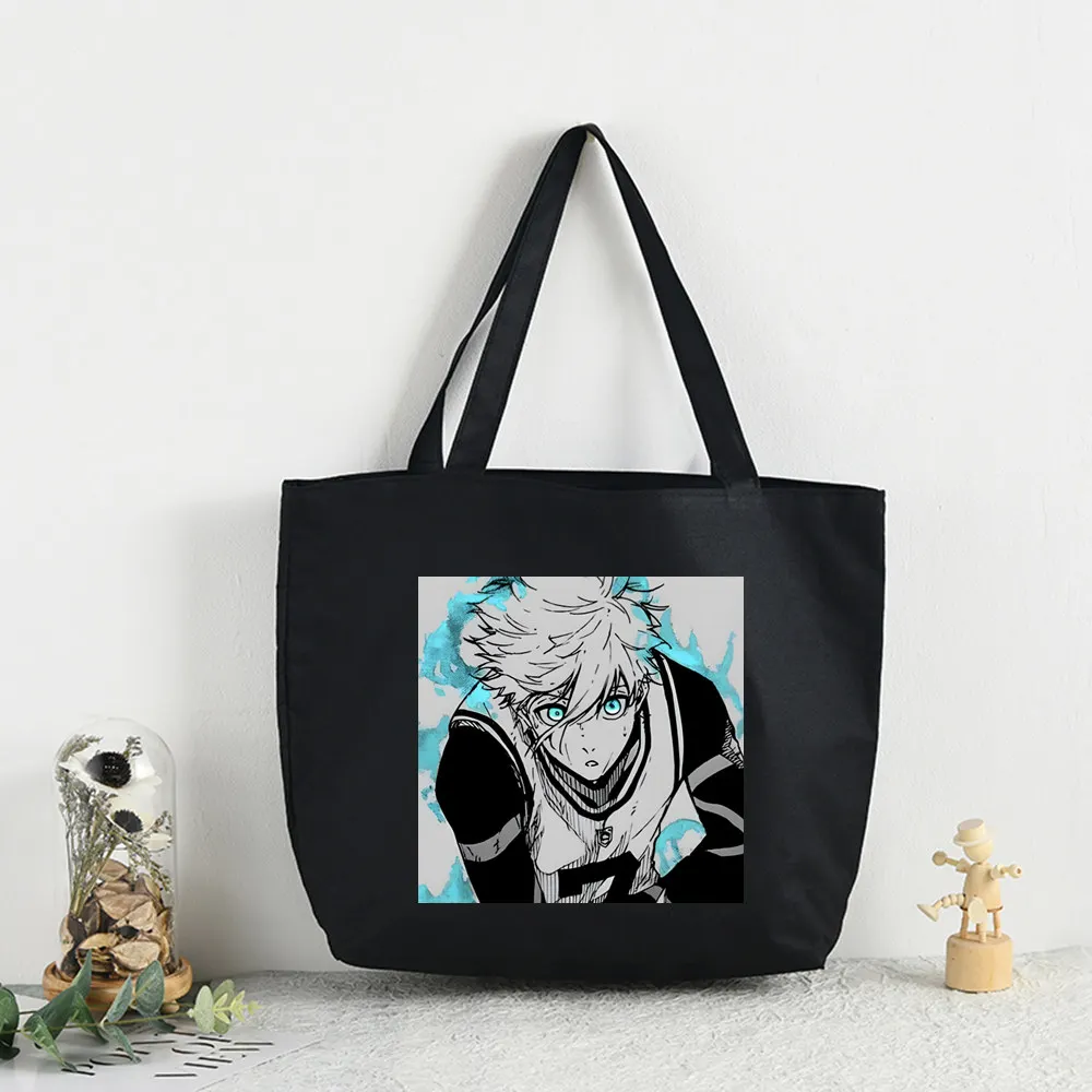 

Women BLUE LOCK Isagi Yoichi Seishiro Nagi Meguru Bachira Handbags Canvas Tote Shopping Bags Reusable Shopping Bag Eco Foldable