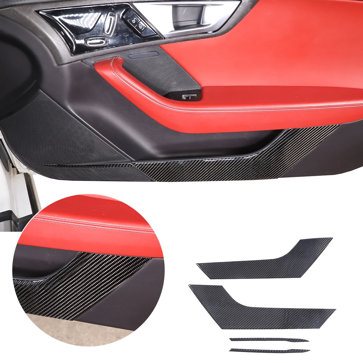 

Door Anti-kick Panel Sticker for Jaguar F-TYPE f type 2013 - 2022 Car Inner Door Panel Anti Kick Film Stickers Trim Carbon Fiber