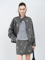 FSLE 【Premium Series】 Sequined Short Jacket Skirt Set 2025 New Design Chic Jacket For Women New Year Style 25FS11124