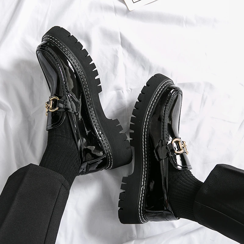 New Fashion Formal Shoes for Men PU Korean Casual Leather Shoes Outdoor Comfort Lefu Shoes Gentleman British Style Men Shoes