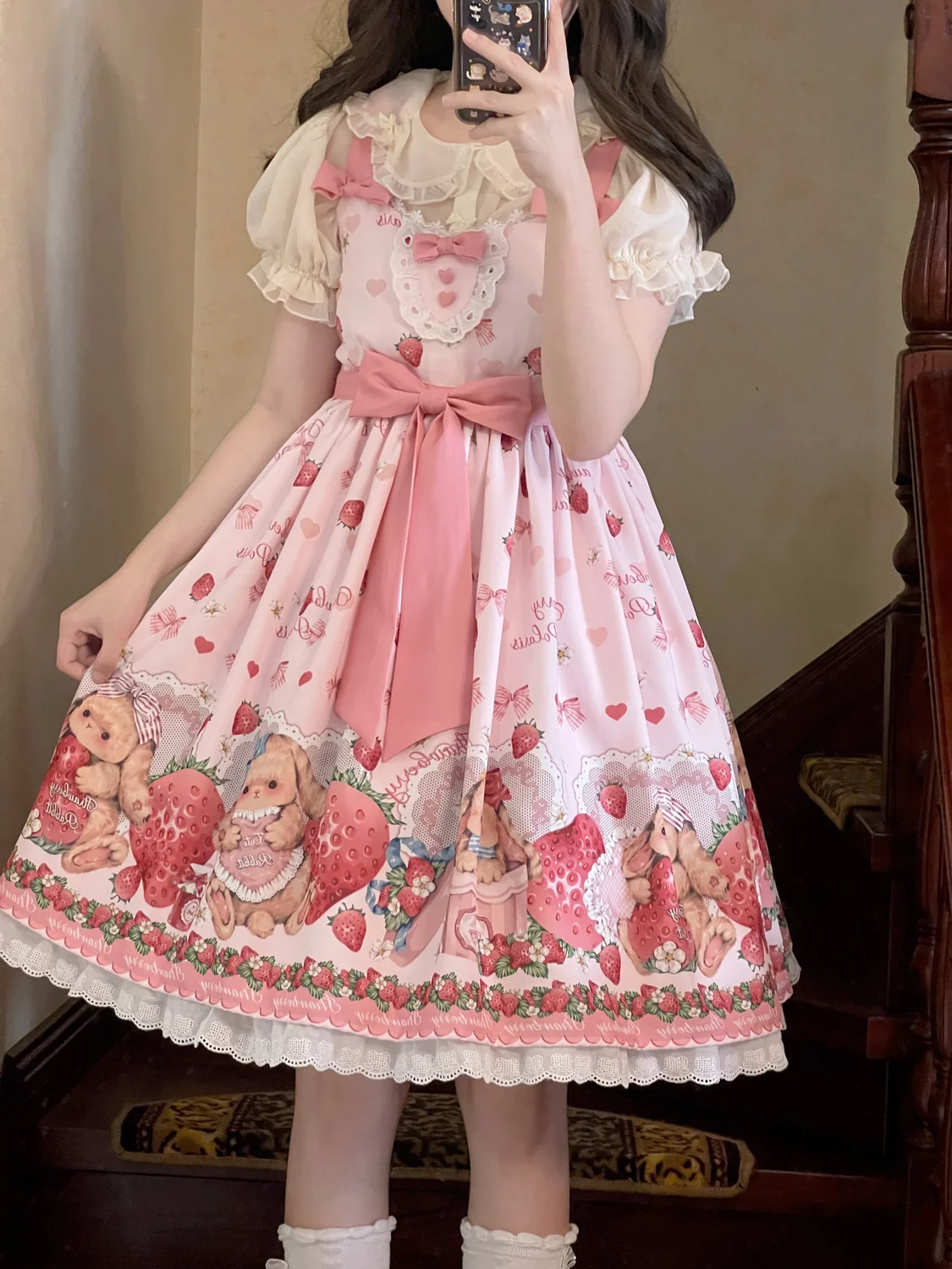 Japanese Women Lolita Jsk Party Dress Strawberry  Lolita Dress Kawaii  Strawberry - Lolita Collection - Aliexpress