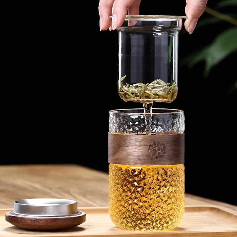 High Boron Silicon Tea Cup Set, Tea Separation, Belt Filter, Tea Making Cup, Office Men and Women's Drinking Cup, Household