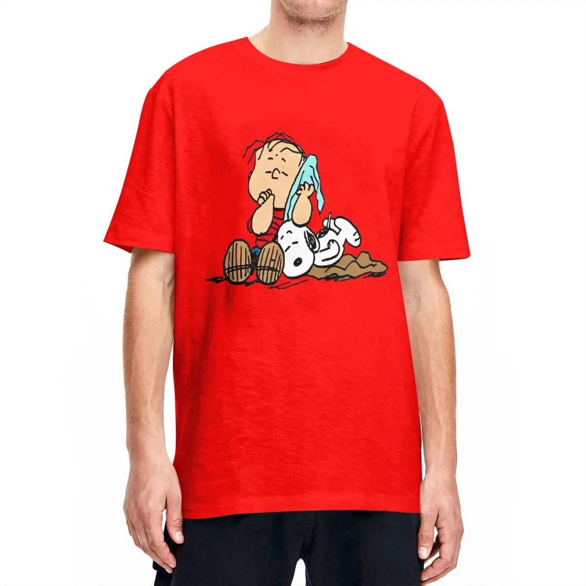 thumbnail image 1 of Camiseta de verano de Peanuts, Charlie Brown y Snoopy, camisetas de dibujos animados, ropa de calle, camisetas de algodón para hombre, camisetas de manga corta con estampado, 1 of 5
