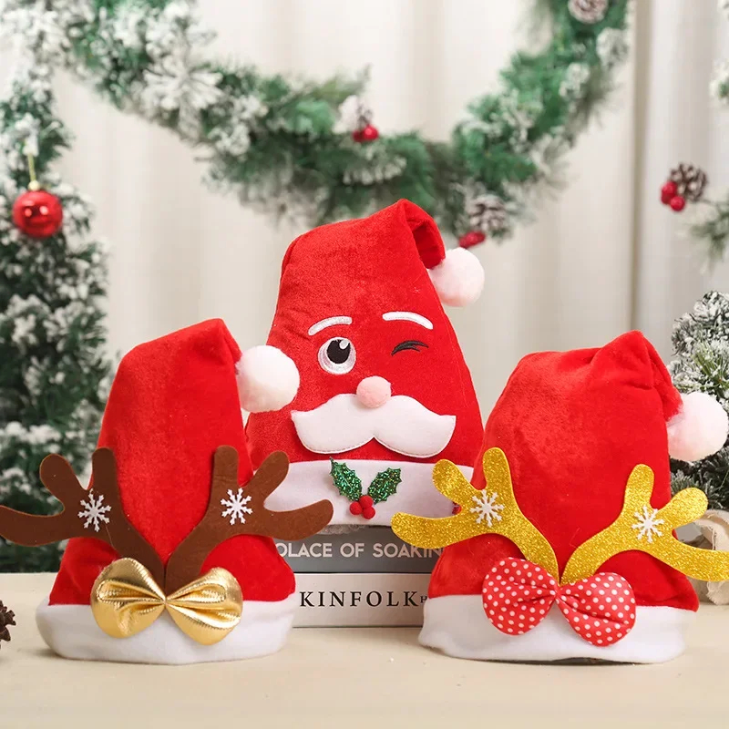 

Christmas Hat New Year Cute Kids Adults Cap Children Girl Hat New Year Costume Santa Claus Xmas Winter Gift Decor