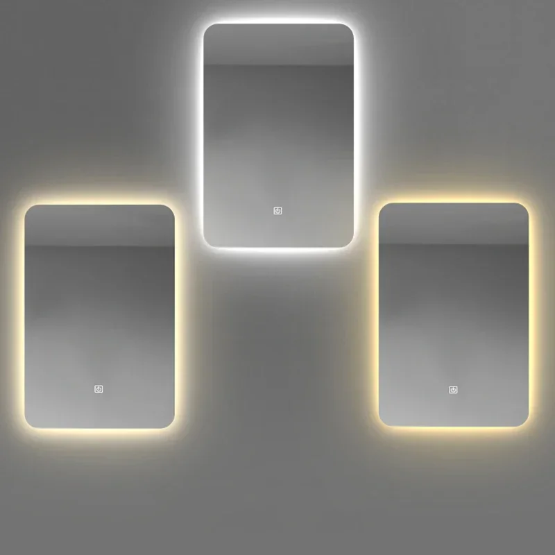 Smart Washroom Mirror Electric Battery Powered Design Bathroom Accessories Warm White Espejo Inteligente
