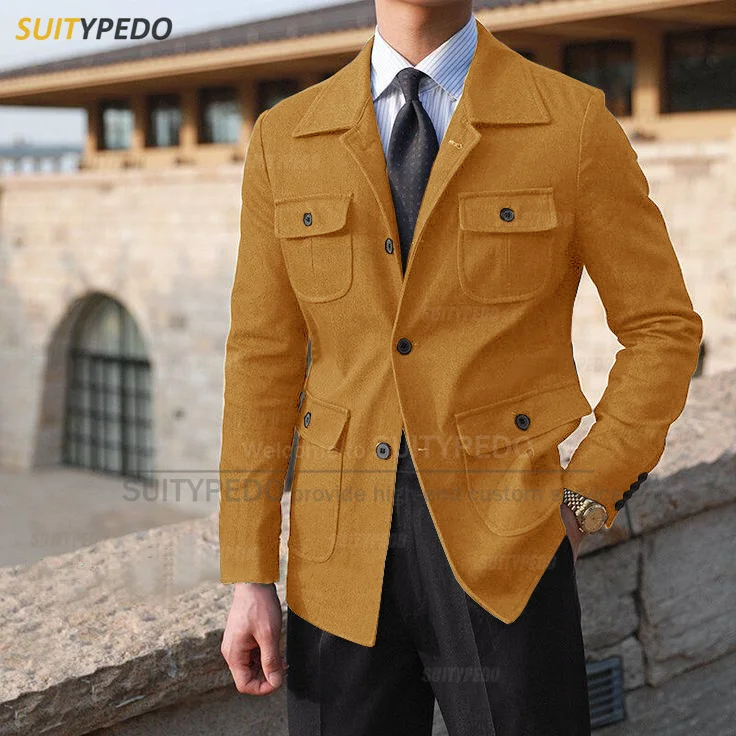 Men Denim Suit Jacket Denim Jacket Men Slim Fit