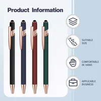 5-10 Pack 2-in-1 Stylus Pen, Retractable Ballpoint Pen w/ Stylus Tip for Touch Screen, Metal, 1.0mm Black Ink 5