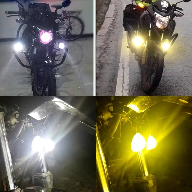 Motorcycle LED Headlight 1PCS/2PCS Super Bright Explorers Projector Fisheye Lens Fog Auxiliary