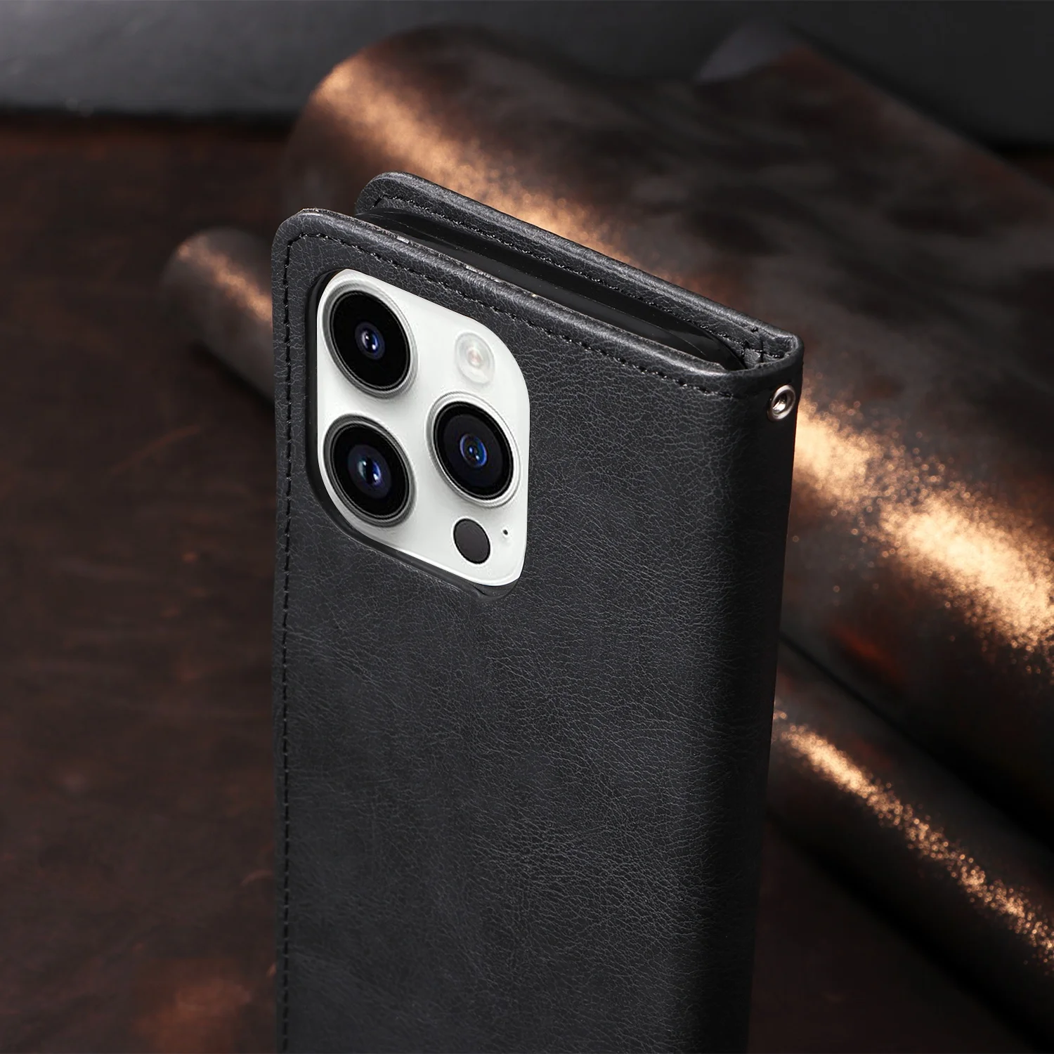 Luxury Leather Flip Phone Case with Magnetic Closure and Shockproof Wallet Feature