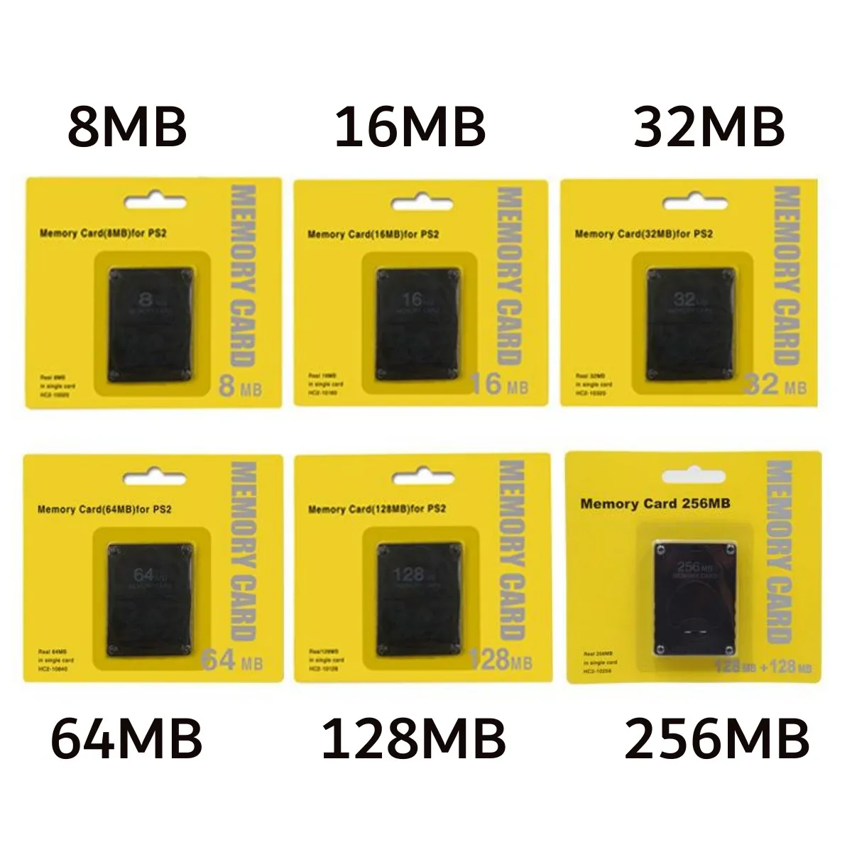 For PS2 Memory Card 8MB 16MB 32MB 64MB 128MB 256MB PS2 Memory Card For Sony PlayStation2 Store the Game Progress