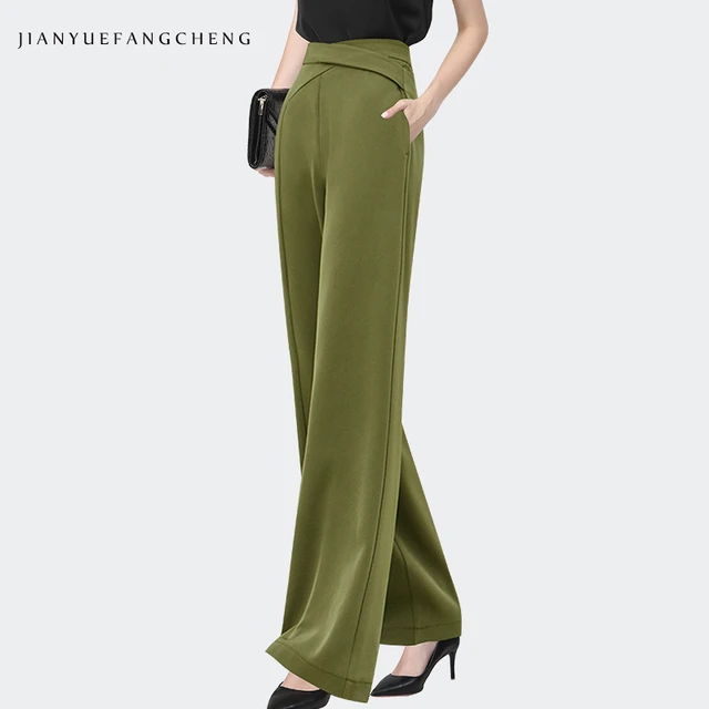 Fashion Army Green Women' Suit Pants 2022 Spring Summer