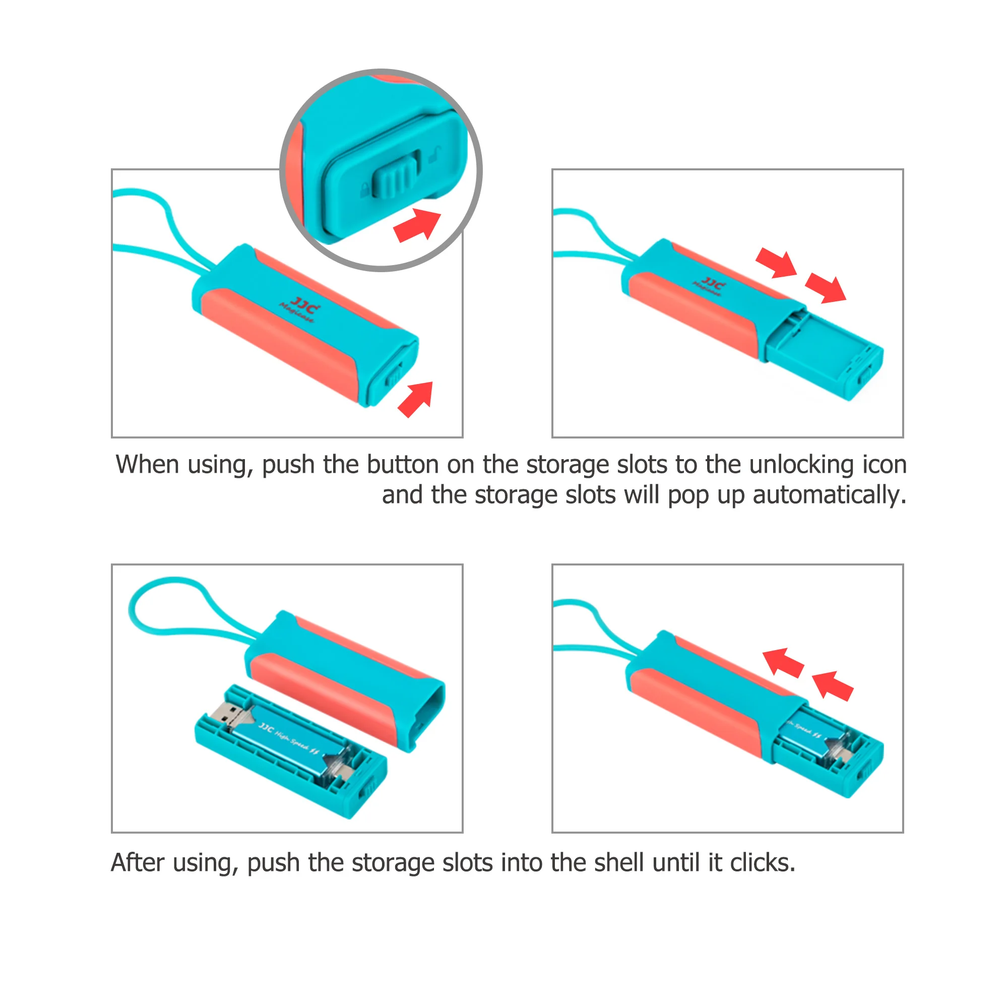 JJC SD 카드 케이스 메모리 카드 홀더 보관함, SD TF 나노 SIM, 카드 리더기 포함, 노트북 휴대폰 카메라 액세서리