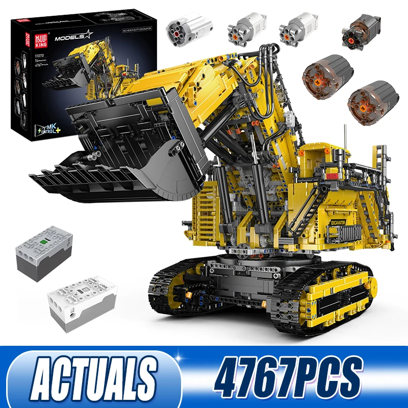 Mould King bloques de construcción de automóviles técnicos Control por aplicación R9800 modelo de excavadora montaje camión ladrillo chico regalo de Navidad