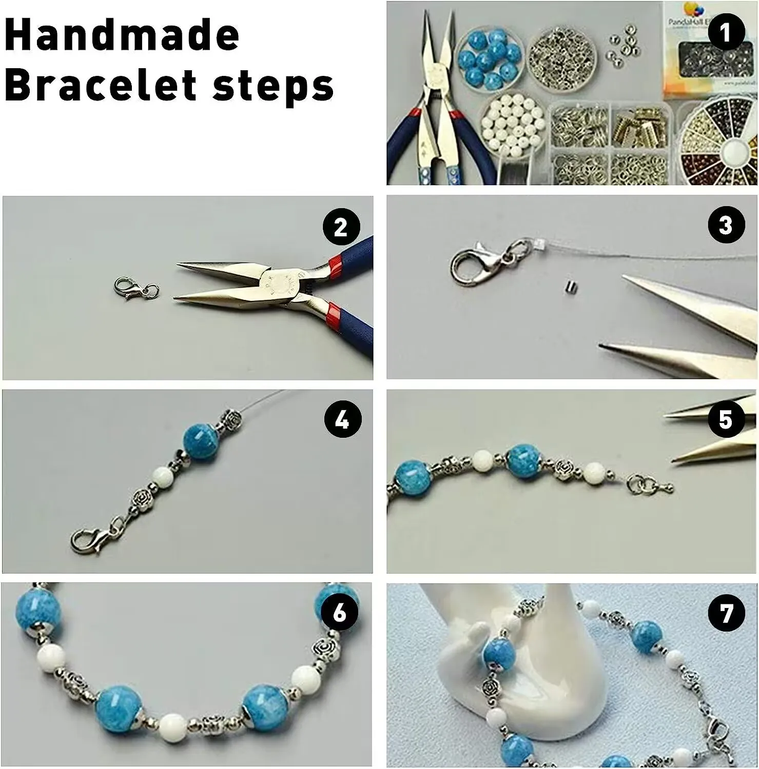 50 Stück Edelstahl Hohl perle End kappen Abstand halter für Armband Halskette Schmuck machen Handarbeiten DIY liefert Ergebnisse – Detail 8