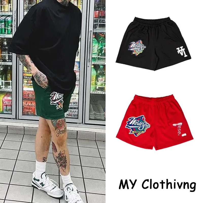 American Fashion Brand La Casual Shorts Fitness Basketball Sports Mesh Breathable Four-point Pants Beach Pants Men Women