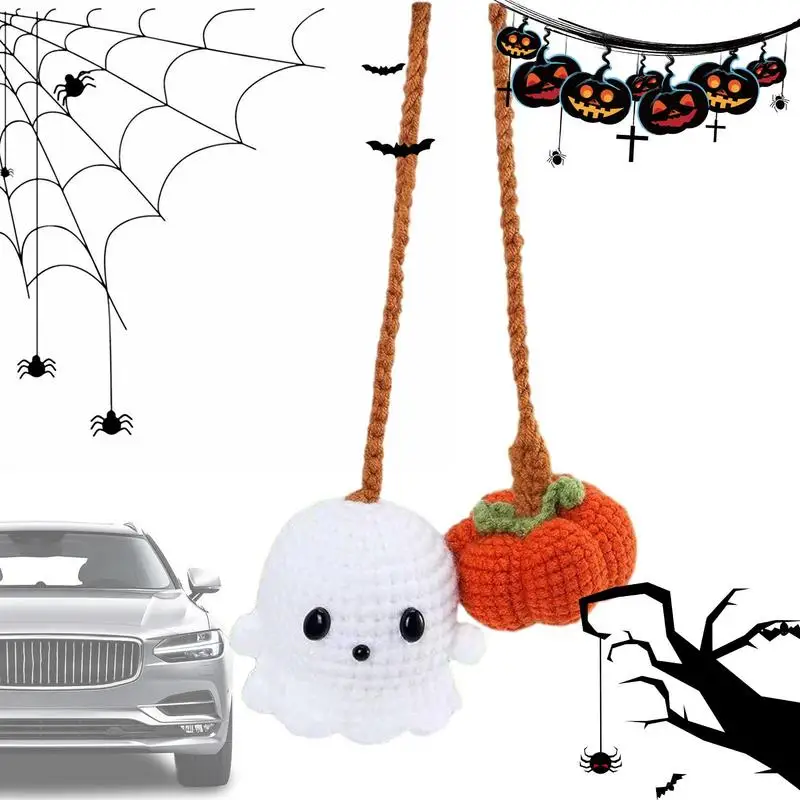 

Car Pendant Superior Quality Halloween Pumpkin And Ghost Funny Little Ghost Pendant Lively Halloween Decor Interior Accessories