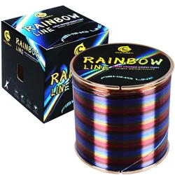 YACUMA Premium Rainbow Nylon Monofilament Fishing Line - Ultra - Sensitive, High Strength - 0.47mm - 36.3LB - 16.5KG (Rainbow - 505M)