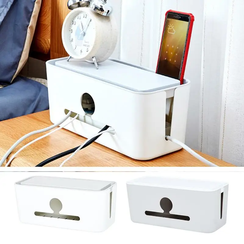 

Electronics Cable Storage Box Plug Wire Organizer Storage for Charger Management Data Cable for Kitchen Living Room Bedroom
