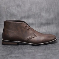Retro Style Men Boots leather boots Men Ankle Boots #KD581 - Image 3