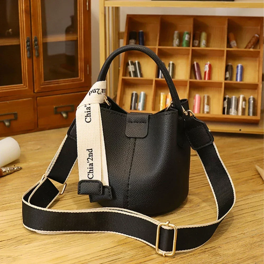 DIY PU Leather Bag Making Kit for Women, Handbags Sewing Kit for Adult DIY Bucket Bag Making with Lined Pockets Purse