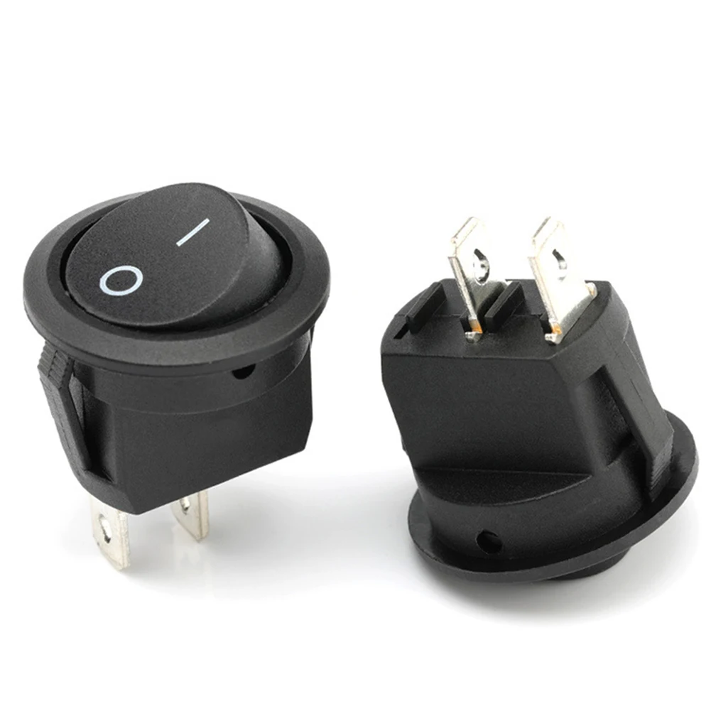 5pcs Car Toggle Switch with Terminal Cable 20mm DC12V-24V 2 Pin Car Toggle Switch Auto Replacement Parts