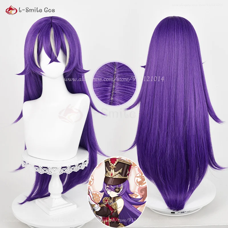 

Парик для косплея Шевроле из аниме, термостойкий искусственный для женщин, 85 см, фиолетовая подсветка, с шапочкой