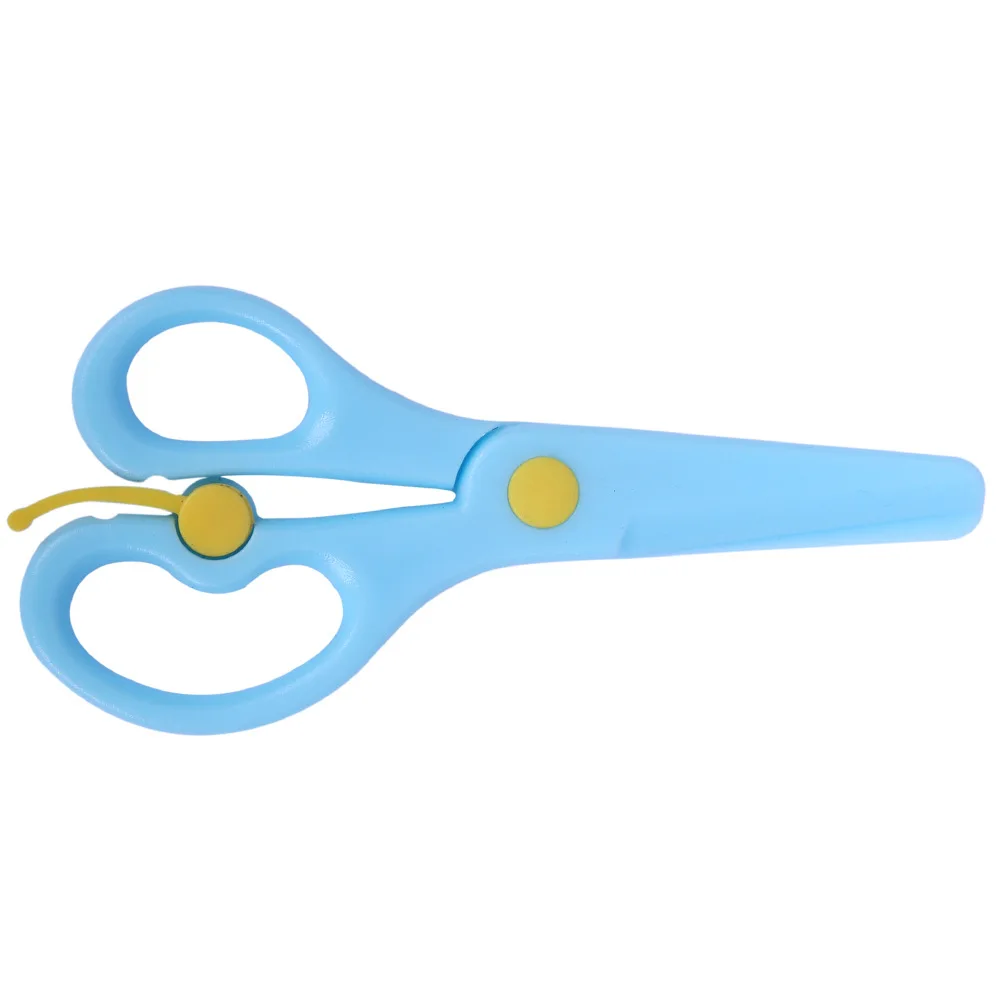 Children's Color Paper Cutter Effortless Rebound All Plastic Small Scissors Round Head Safety Manual Paper Cutting Scissors 3