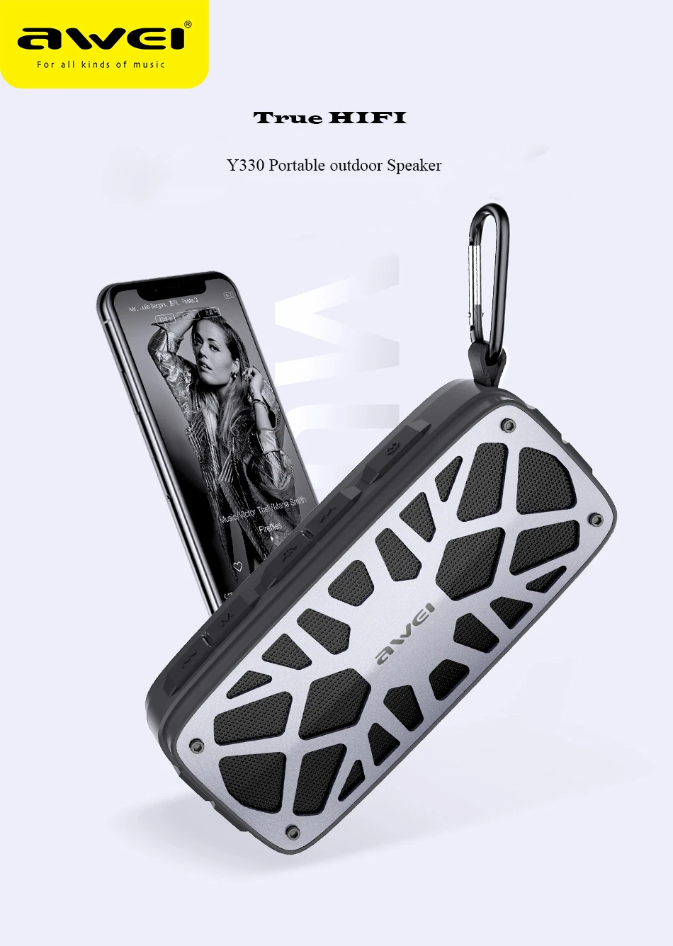 AWEI Y330 Wireless bluetooth Speaker Dual Units FM Radio Price in