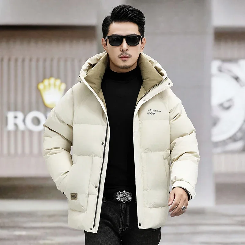 thumbnail image 1 of Ropa de diseñador para hombre, chaqueta corta con capucha de lujo, ropa acolchada para el frío para hombre, chaqueta de invierno para hombre, abrigo con relleno de plumón de pato, 1 of 5
