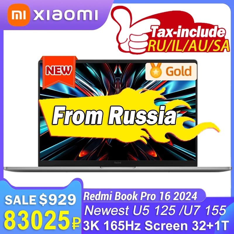 Original Xiaomi Redmi Book Pro 16 U5/U7 3K 120Hz Screen JYU4592CN/JYU4593CN
