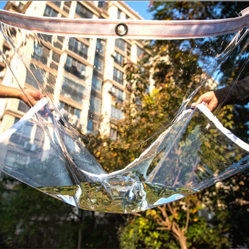 Lona de plástico transparente para exteriores, lona impermeable de PVC de  0,32 MM para jardín, balcón, puerta y ventana - AliExpress
