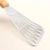 1PC Stainless Steel Fish Frying Shovel with Wooden Handle Fan-shaped Shovel Household High-temperature Frying Shovel 5