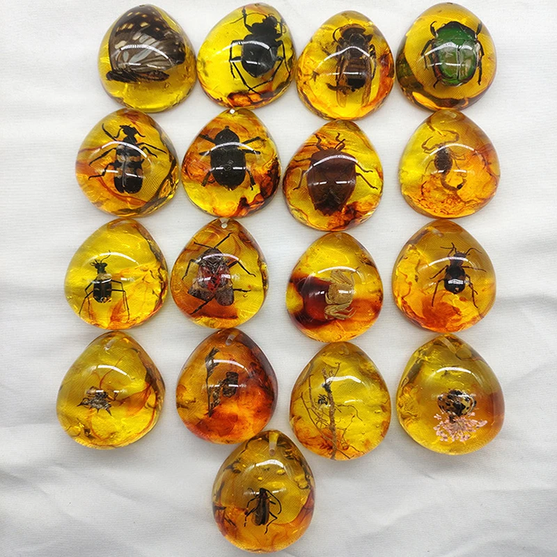 1PC DIY Hand Crafts Gift Insects Amber Gemstone Scorpion Natural And Mineral Stones Home Decoration 4