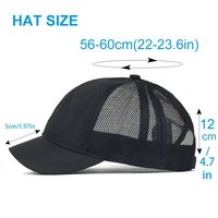 Summer Mesh Short Brim Baseball Cap Men Women Breathable Dad Hat Adjustable Solid Trucker Style Low Profile Caps 2