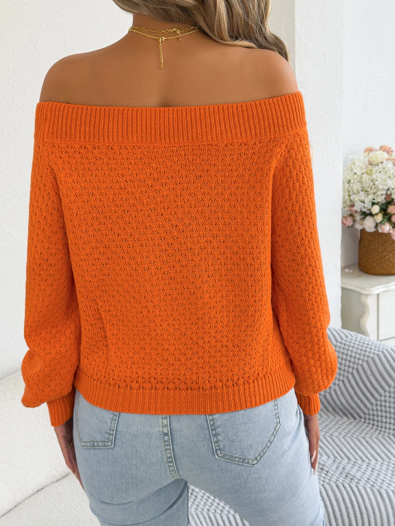 Women Autumn Winter Off Shoulder Sweaters