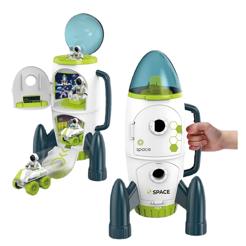 New STEM Puzzle Spaceship Toys  For Boys Acousto Optic Space Rocket Toy Model Shuttle Space Station Rocket Aviation Series Toys outdoor toys puzzle parent child interactive game zip zoom ball outdoor funny kid sport toys shuttle rally ball