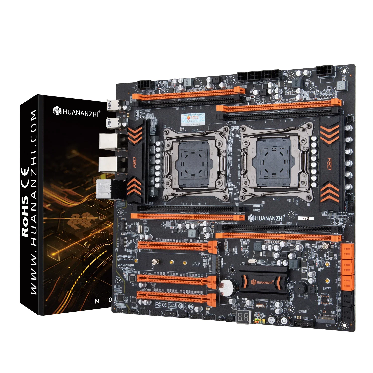 HUANANZHI X99 F8D LGA 2011-3 XEON X99 마더보드, Intel E5 2696 V3*2, 4*32GB DDR4 RECC 메모리 콤보 키트 NVME SATA