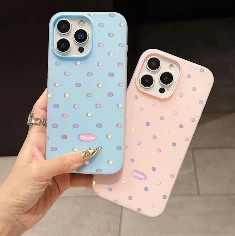Candy Color Polka Dots Soft Matte Phone Case