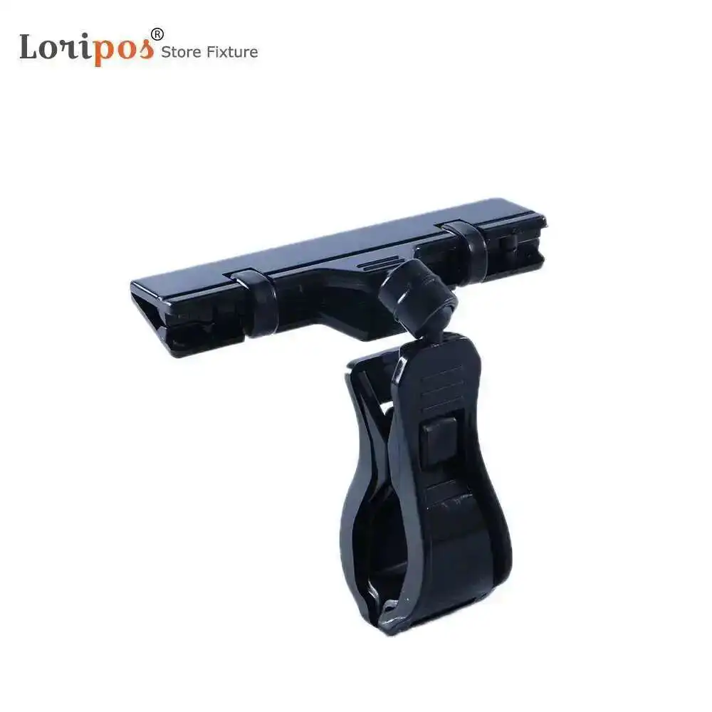 10pcs/lot Shelf Pipe Clamp Price Tag Hanger Clip Pole Black Food Tray Label Holders Sign Snap For Bake Sale Signs