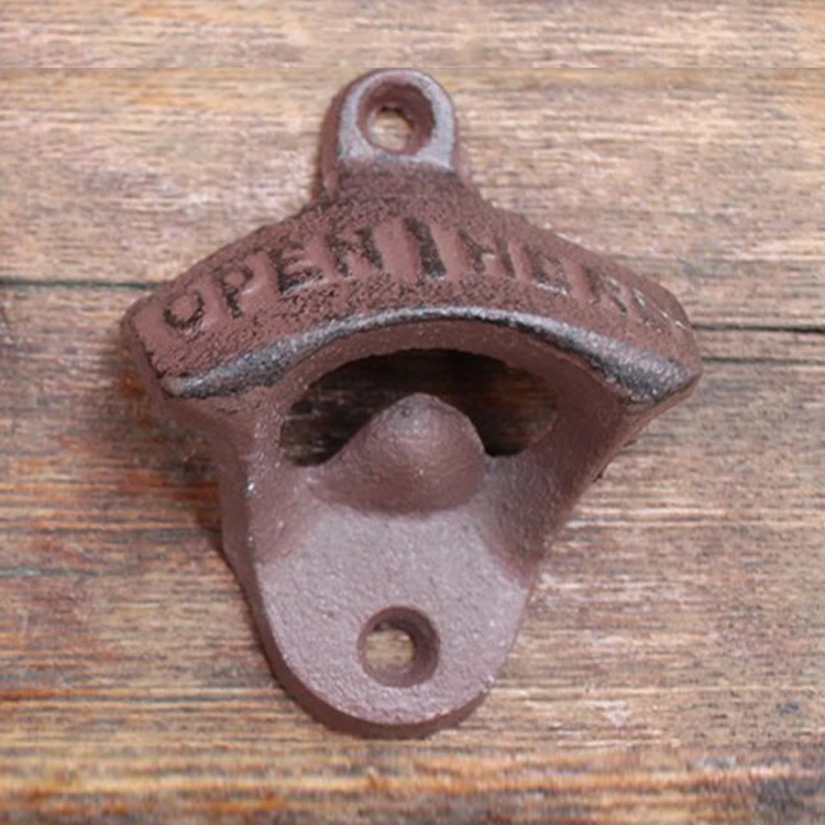 

3pcs/lot Vintage cast iron Bottle corkscrew Home Kitchen Wall Mounted Opener Bar Club tools Cap promotion Gift Hot sales