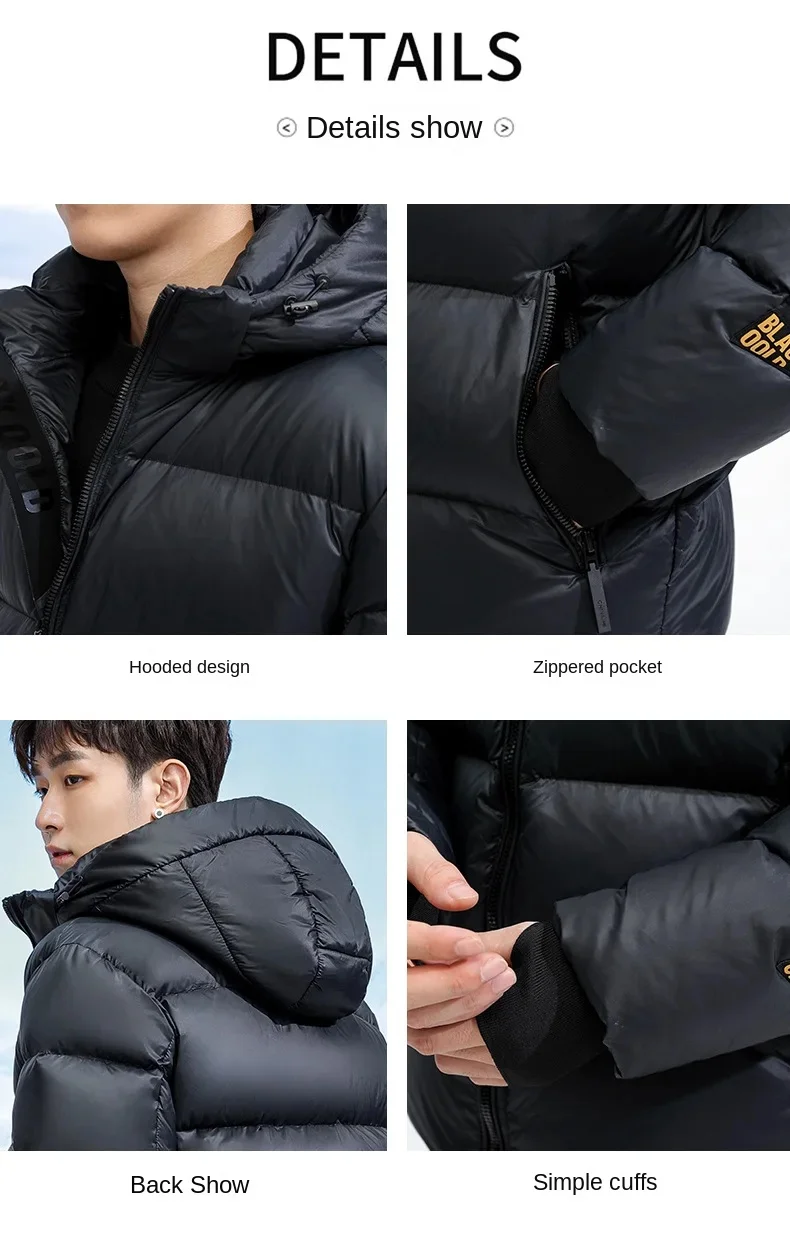 Down Jacket Black Gold Down Jacket, Down Suit, Short Bread Suit, Men's And Women's Anti-Season Lovers Coat, Thickened Winter Protection
