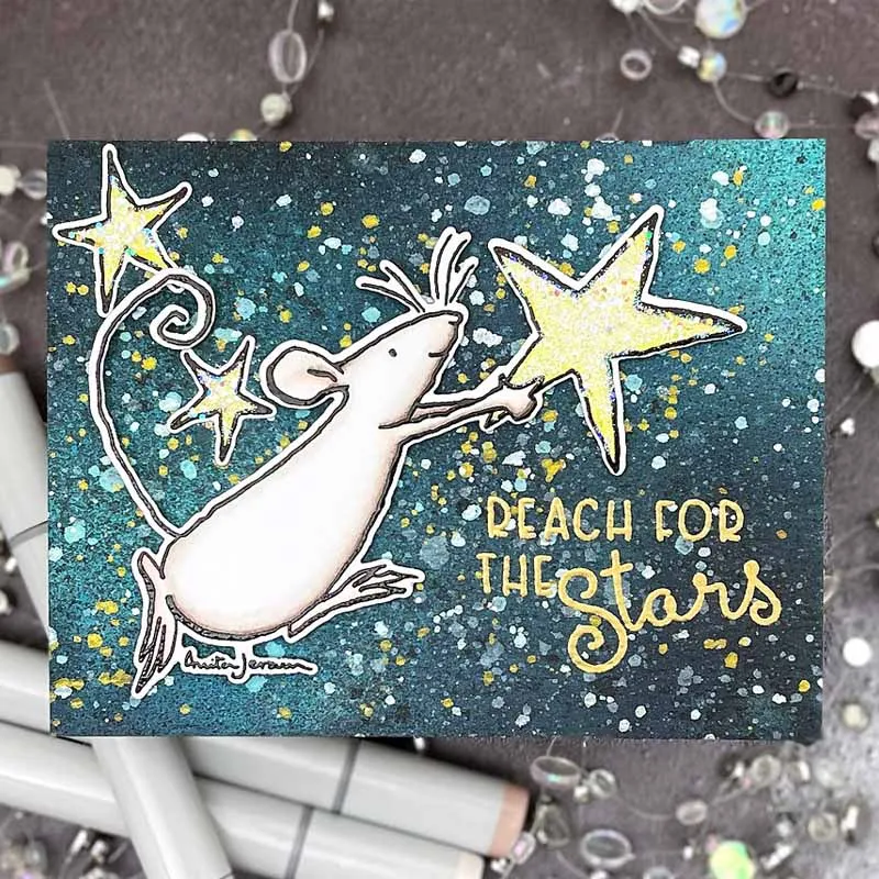 Metal Cutting Dies Clear Stamp Twinkle Little Star Mouse DIY Crafts Card Album Making Scrapbooking Stencil