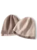 100% Wool Knit Caps New Fashion Double Layer Hem Deco Unisex Beanies Pure Wool Warm Hat Soft Cozy Spring Outdoor Casual 3