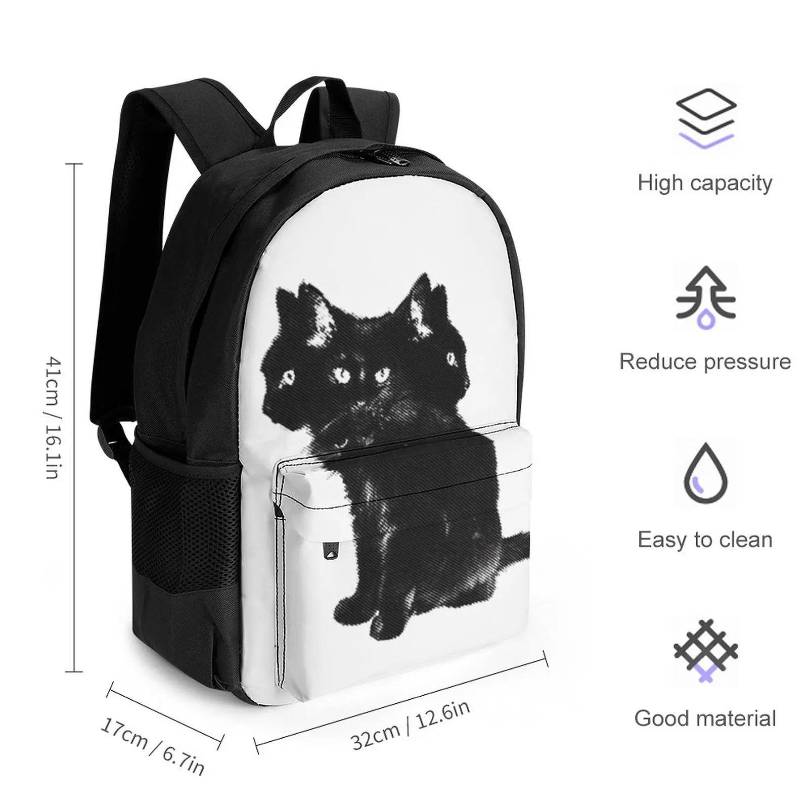 Art Animal Printing Backpack with Pocket Adjustable Shoulder Strap Large Capacity Shoulders Bag Girls School Backpack Travel Bag