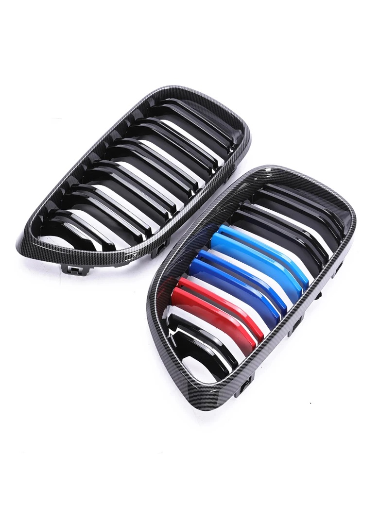 

Front Bumper Kidney Grille Carbon Fiber M Color Lower Facelift Grille Cover For BMW 2 Series F22 F23 2014 2015 2016 2017 2018