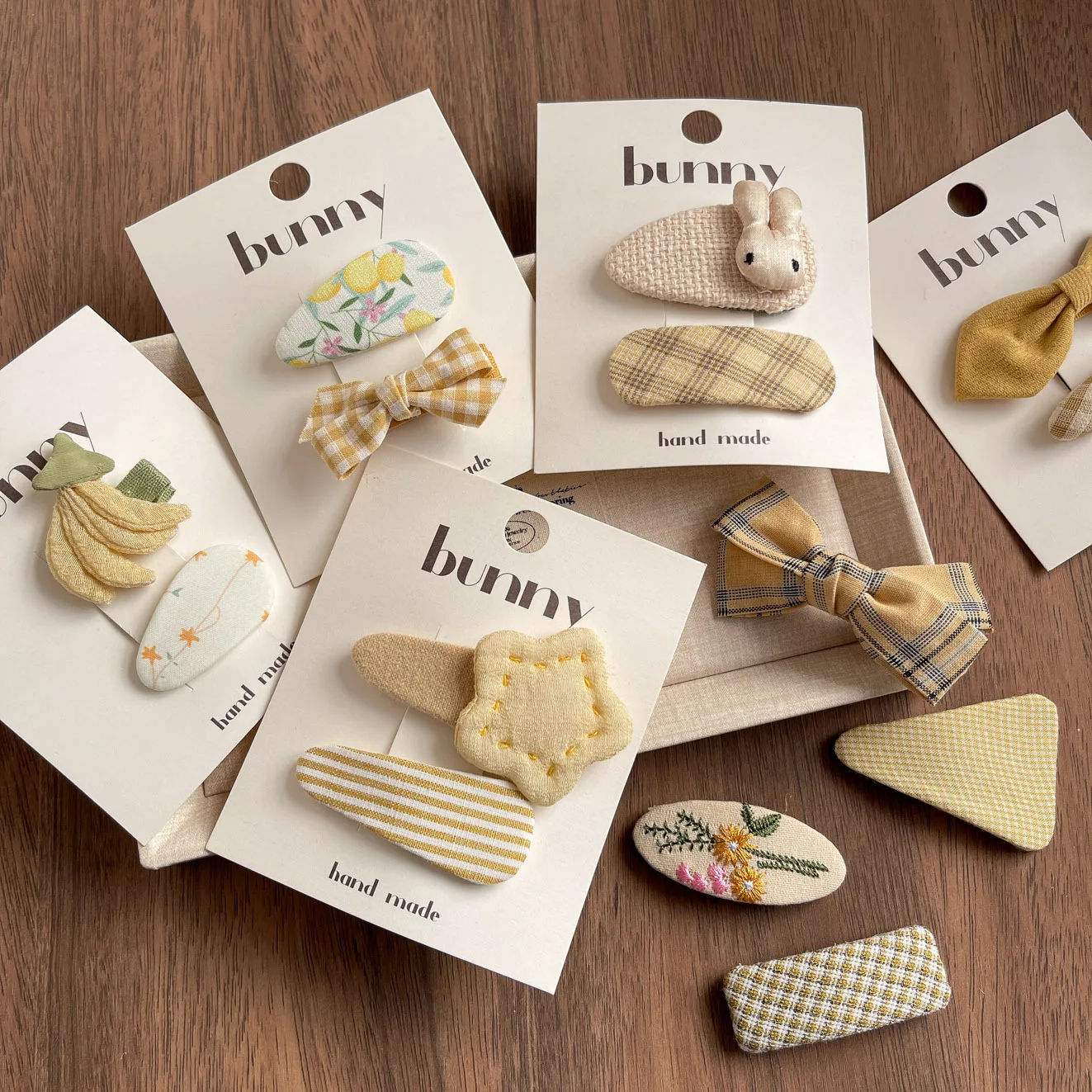 2pcs/set Baby Kids Plaid Hair Clips Korean Simple Bow Floral Hairpin for Toddler Girls Cartoon Bang Side Clips Hair Accessories